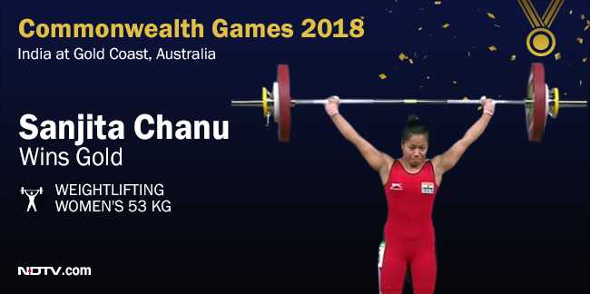 #SanjitaChanu gives India second gold in women's 53 kg category

Track LIVE #GC2018 updates here: goo.gl/N8kcYw 
#CommonwealthGames2018