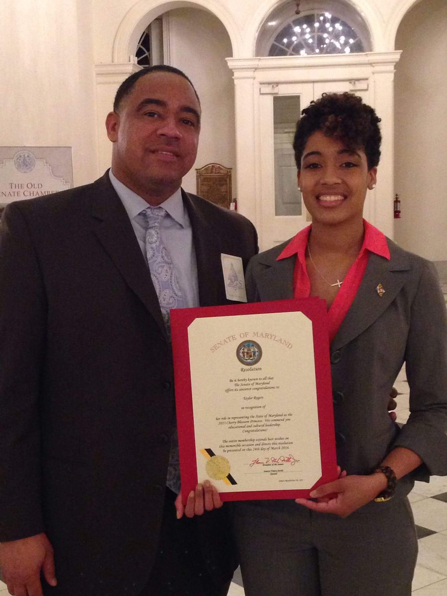 taybrogers's tweet photo. Four years ago, I was selected by the Senate of Maryland to serve as Maryland's 2014 Cherry Blossom Princess #cbp2014 #cbp2018 #theoddswerenotinmyfavor #CherryBlossomFestival #TBT https://t.co/VTlHIGZ6f3