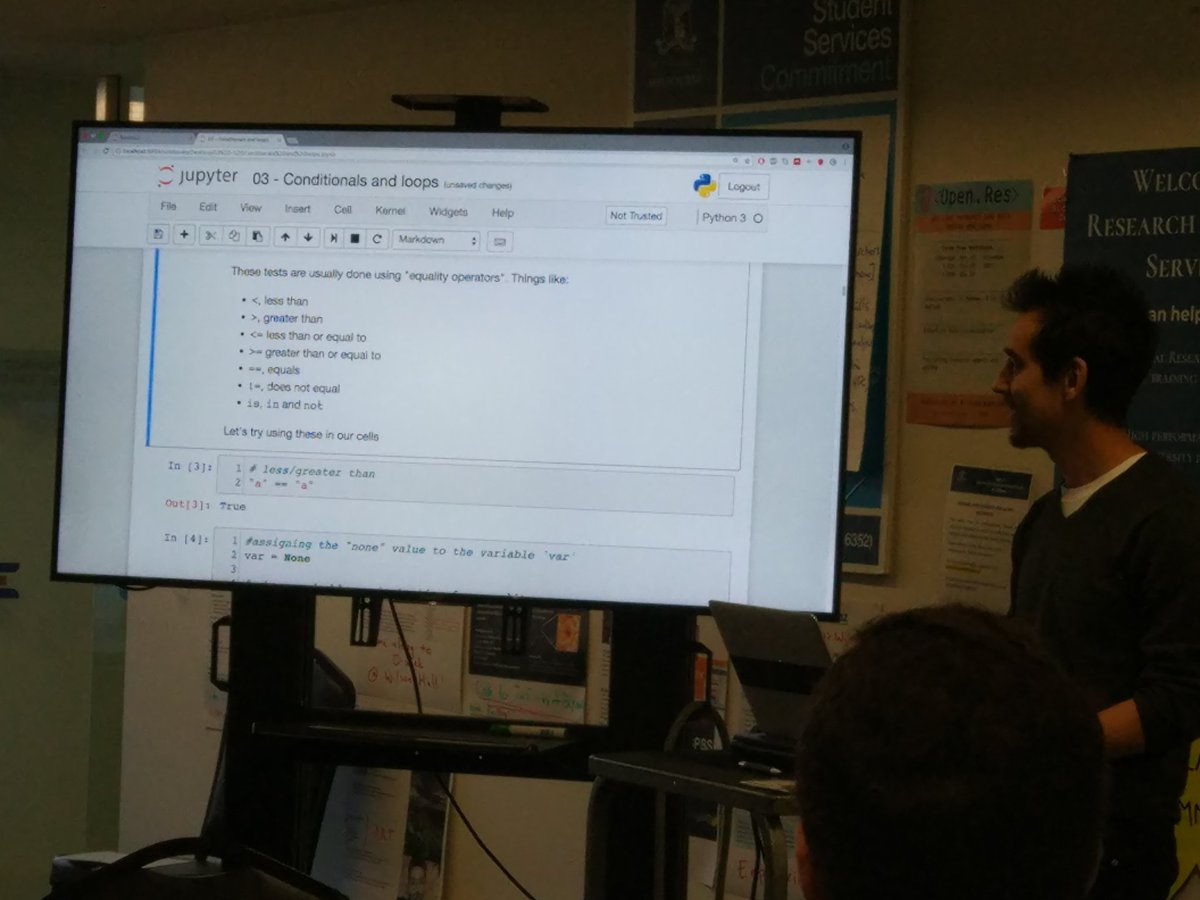 kflekac's tweet photo. A giant thank you to our amazing ResLead, Rylan, for teaching Python conditionals today @ResPlat #ResPy https://t.co/sCA88U3RRr