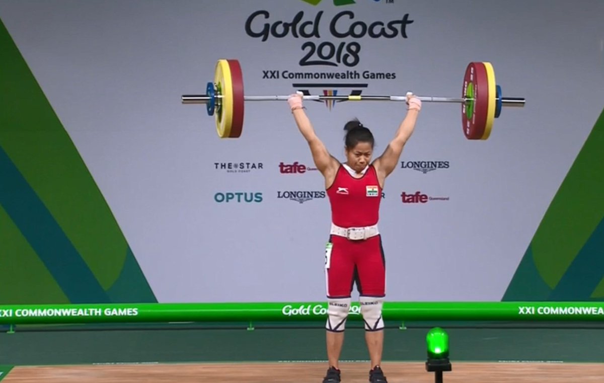 phdsharma's tweet photo. Congratulations 💐💐💐
 #Sanjita_Chanu 
Brings Home India’s Second #Gold 
#CWG 2018 . Proud moment for #Manipur #India. @narendramodi @ioaindia @nheptulla @NBirenSingh @KipgenNemcha @LetpaoHaokip https://t.co/bcMESqqRQL