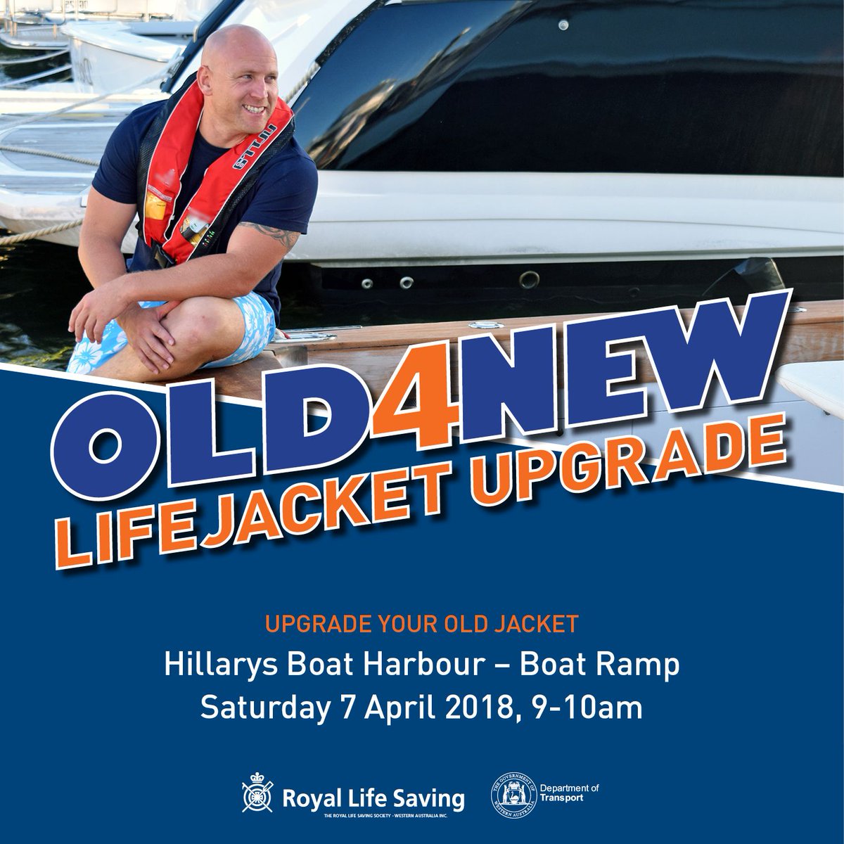 LifeSavingWA's tweet photo. Have a tatty old lifejacket laying around in your boat or fishing gear? Come down to Hillarys Boat Harbour from 9-10am this Saturday for our Old4New Lifejacket Exchange with @MarineSafetyWA. https://t.co/FW8ZaxaUSM
#savinglives #old4new #lifejackets #boating #fishing https://t.co/ItJNxO005X