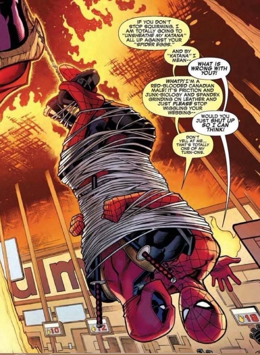 pupNapoleon's tweet photo. My collaboration with the #gaycomicgeek is coming. Who will outplay, outwit, and outlast? #playnapoleon #spiderman #deadpool #gaymarvel #ropebondage https://t.co/y1fqnUmENe