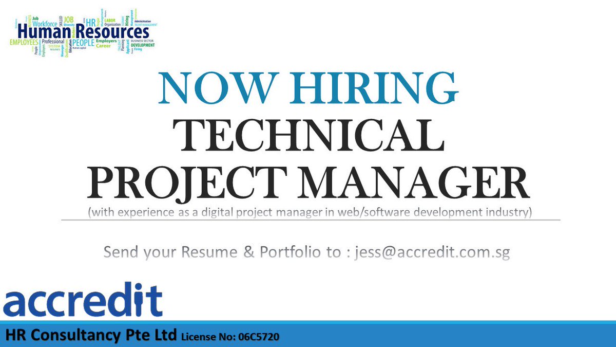 Hiring Technical Project Manager
#Hiring #InformationTechnology #InformationTechnologyForum #ProjectManager #projectmanagement #ProjectMgmt #webdevelopment #softwaredevelopment
@Hiring @Monsterhiring
Location: Singapore
jess@accredit.com.sg