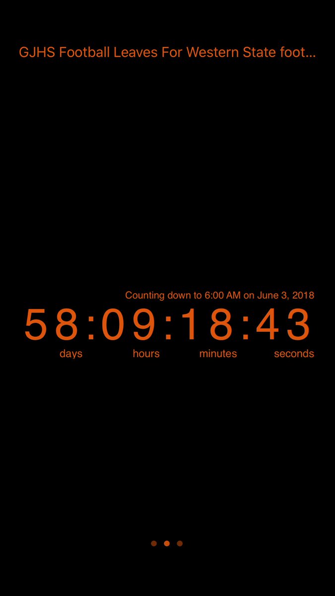 GJTIGERFOOTBALL's tweet photo. 58 days and 9 hours remaining until GJHS Football Leaves For Western State football camp  #TZeroApp https://t.co/8Xy042A4zH