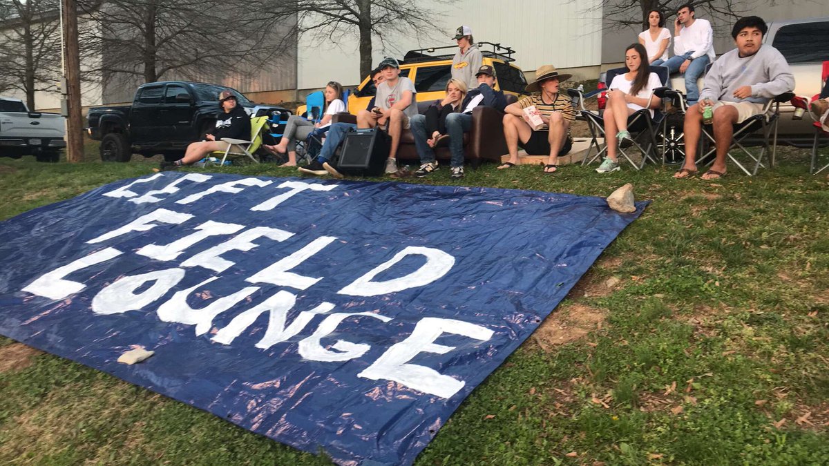 LFieldLounge's tweet photo. The rowdiest fanbase of high school baseball. Come join us at home games to support your McCallie Blue Tornados! #humblebeginnings https://t.co/rlTkXdvswx