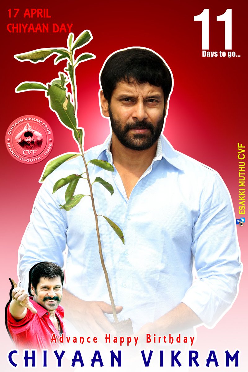CvfKutty's tweet image. only #11days to go...............
#chiyaanday
#april17
#advanceHBD #chiyaananna