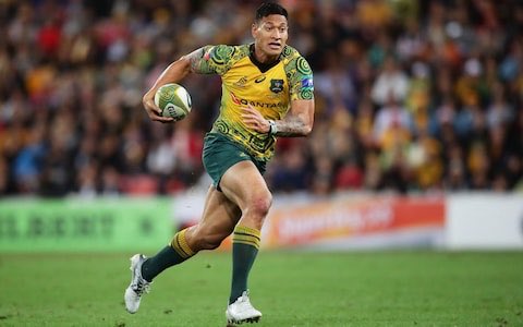 MasRugbyPe's tweet photo. El cruel mensaje de la estrella del rugby australiano a los homosexuales.
Israel Folau, uno de los mejores jugadores de la selección australiana de rugby, respondió el comentario de un fan sobre las planes de Dios para los homosexuales.
https://t.co/WiJKycM5F4
#MasRugby https://t.co/Re0od3yZP9