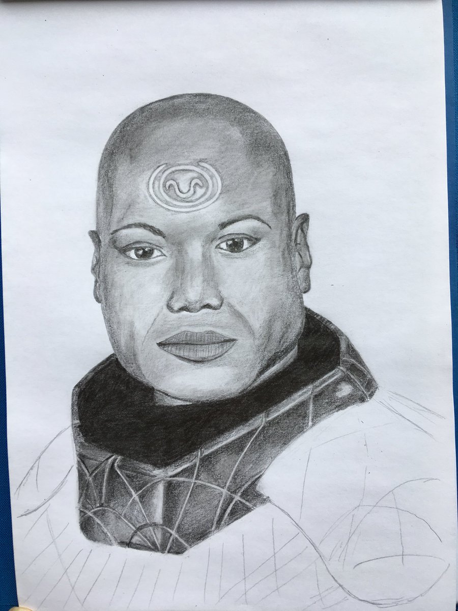 My drawing for #SGweeklychallenge is not finished yet, but I can’t finish it because I’ll be on a con this weekend. However I wanted to share the progress and will share the finished one next week. What do you think so far? <a href="/StargateFanArt/">Stargate Fan Art</a> #stargatenow <a href="/iamchrisjudge/">Christopher Judge</a>