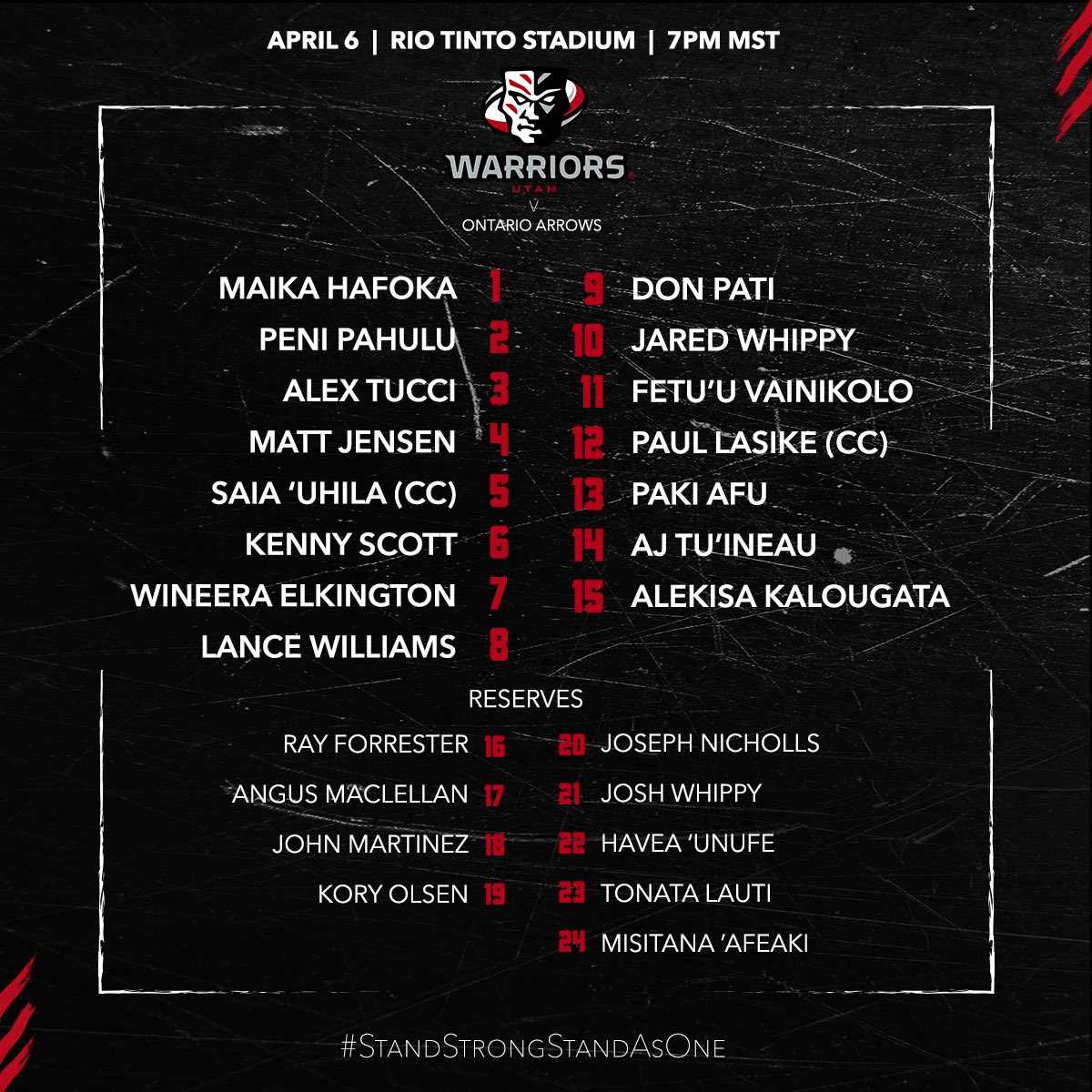 utwarriorsrugby's tweet photo. Less than 24 hours to go until kickoff! Checkout your Utah Warriors Rugby #GameDay lineup!

Order your tickets here: https://t.co/4NA7SD75gP https://t.co/ntRpJCPKaK