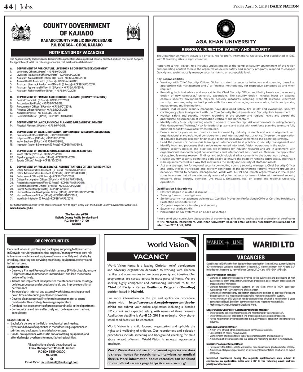 daily nation newspaper kenya job adverts