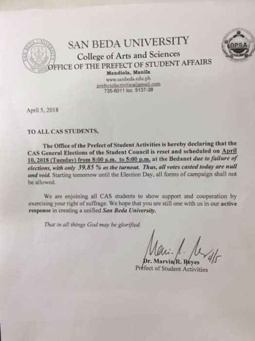 TheELBO_sbc's tweet photo. ATTENTION‼️

Failure of Election and Scheduled Re-Election will be on April 10, 2018 (Tuesday). https://t.co/lzMLKJPE5D