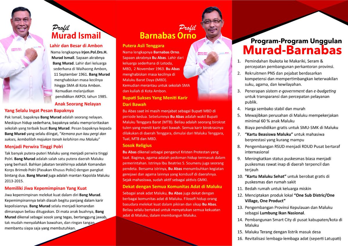 martra128's tweet photo. #MuradAbasPilhanRakyat #BaileoItuMaluku 
#BaileoBersih

Sbg pemilih cerdas, beta berhrap basudara memilih krn visi misi dn program pemimpin yg berpihak utk rakyt kecil..

@MALUKUSATUDAR4H @MalukuBaronda @siwalima @BeritaMaluku @MimbarRakyatOL https://t.co/YgXDfS6hTr