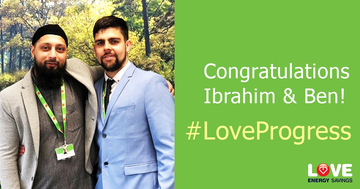 lovebusinessuk's tweet photo. We want to congratulate both Ibrahim and Ben on their recent promotions to Sales Managers, now managing their own teams, they're both looking forward to the new challenge. #LoveProgress #LoveEnergyLife #LoveEnergySavings #LoveYourJob https://t.co/IOSSouN4aj