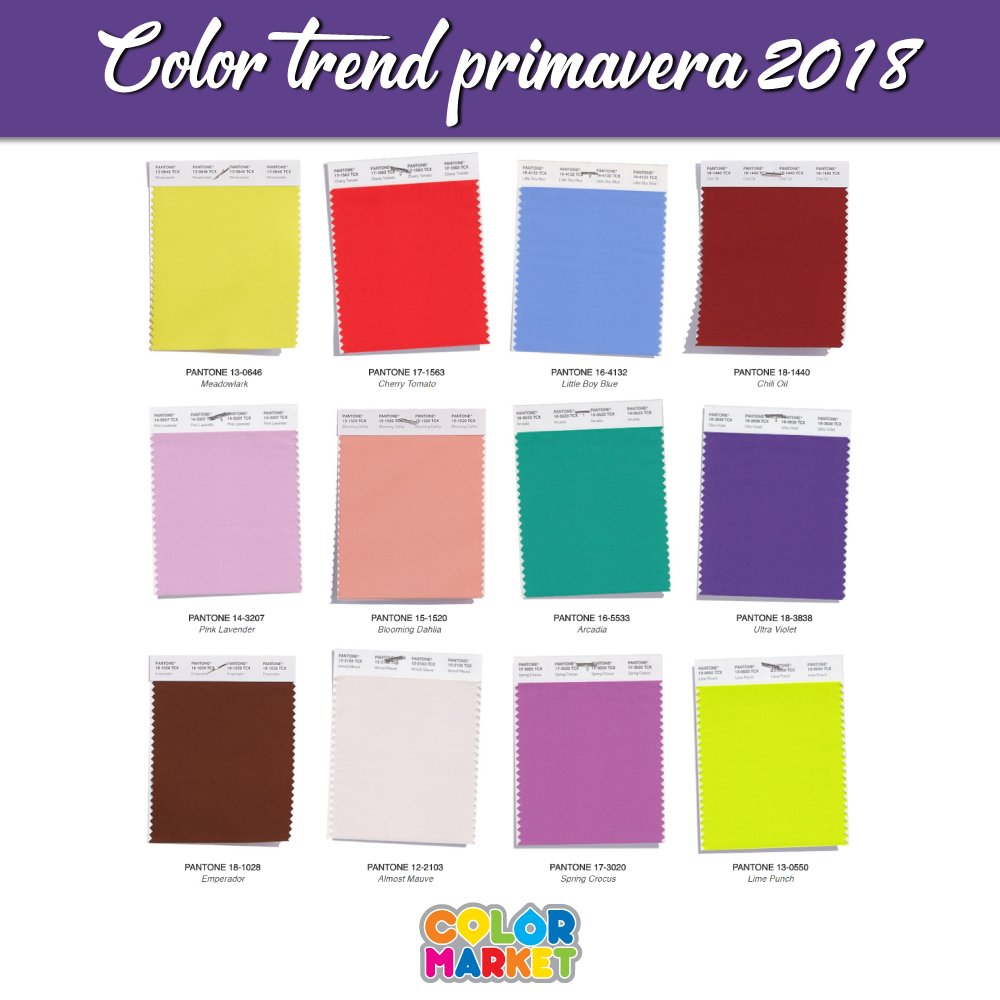 ColorMarketBo's tweet image. Siete pronti per sfoggiare i colori #trend della #primavera 2018 individuati da #Pantone? Colori ideali per accessori e guardaroba ma anche per dare un tocco vivace alla #casa 😉