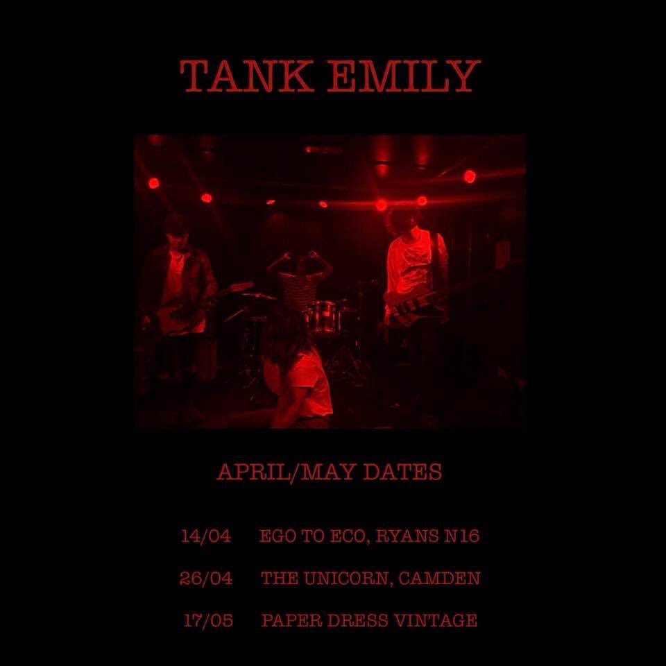 TankEmilyUK's tweet photo. Some big gigs coming up soon in April and May
The next one up is Ego to Eco at Ryan’s N16, stage time 8:15pm

https://t.co/JaLNw0N4Ep https://t.co/EWFx8HjJUN