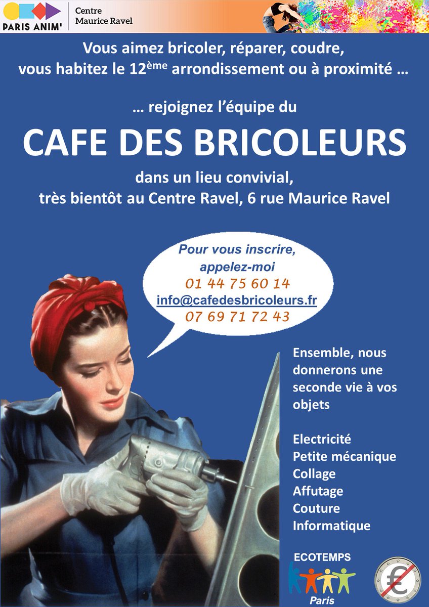 ECOTEMPSparis's tweet photo. Savez-vous #réparer, #bidouiller, #bricoler ?  cette #info est faite pour vous ! https://t.co/TnSM6NcRTX