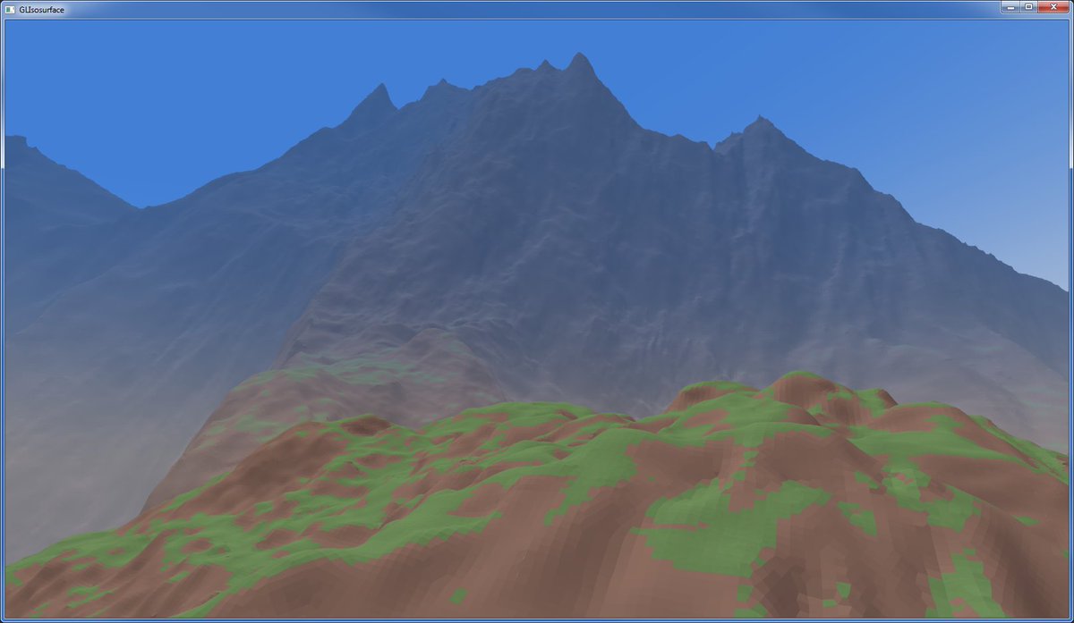 ProgrammerLin's tweet image. Still experimenting with a desirable look. Ran into quality issues both with marching cubes and dual contouring when using triangles even after edge collapsing, so I resorted back to quads and this is the quality un-smoothed! &lt;3 #voxels #voxelgamedev #indiegamedev #gamedev