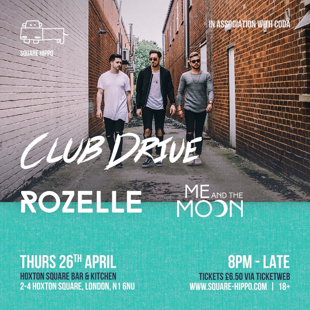 ClubDrive_Promo's tweet image. Make sure you get tickets to see @ClubDriveBand 26th April! Grab them here ticketweb.uk/event/club-dri…