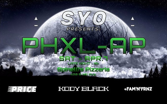 kodyblackmusic's tweet photo. Midnight is too early to end a night, don't you think? Good thing I'll be laying down some funkadelic bass music 2-3am at @spinellistempe after night 1 of @PHXLightsFest ๐ฝ shoutout @SYOPresents for this one! #phoenixlightsfest #afterparty #tempe #livemusic https://t.co/sP0dvHqOkq