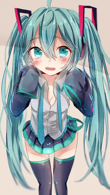 近づいて驚かせようとするけれど気づかれてしまうミクちゃん 