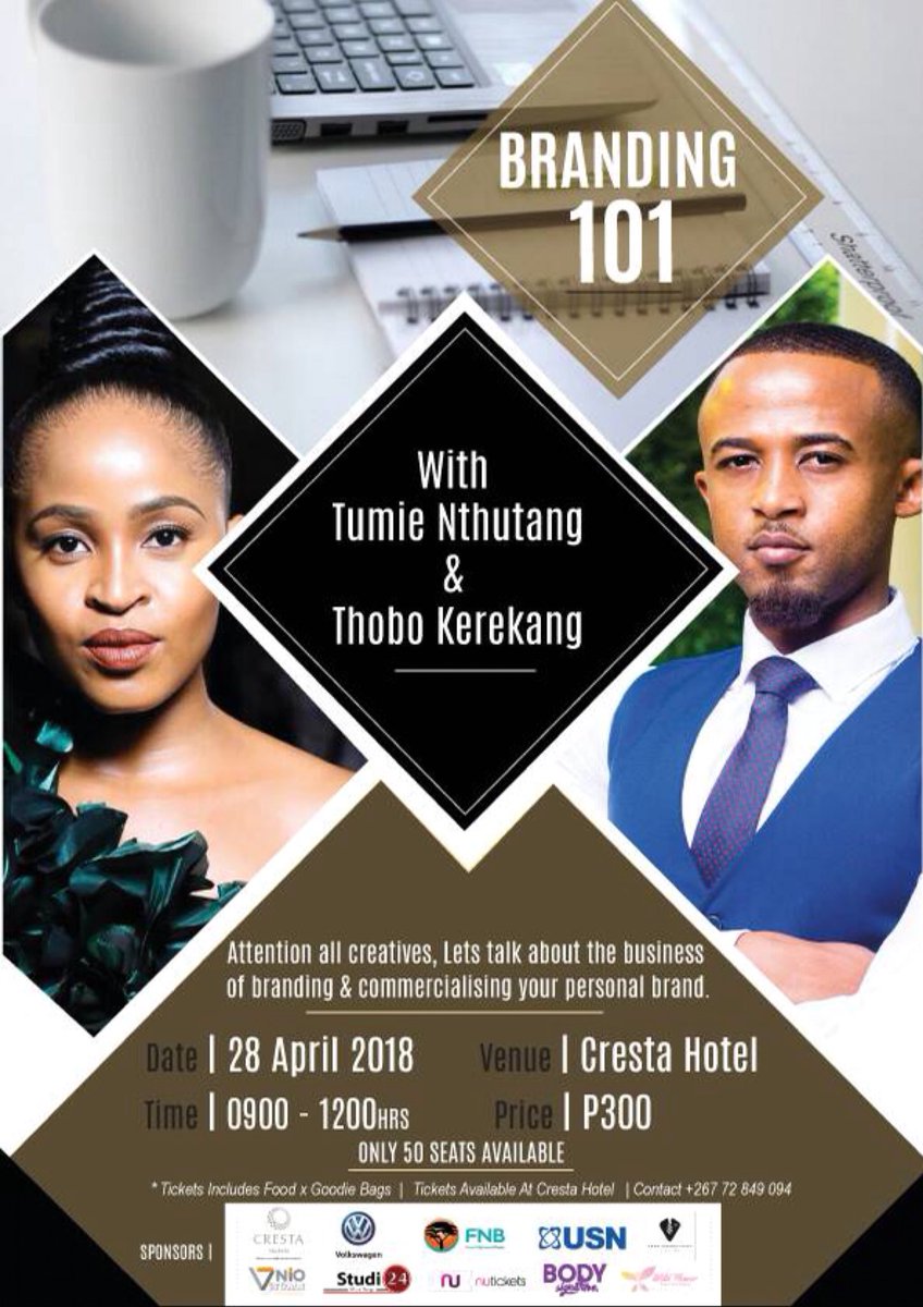 ThoboKerekang's tweet photo. Join us on the 28th of April 2018.

#PackageYourselfAndPlaceYourself
#Branding101 #ChasingTheDream https://t.co/51iGQddqMQ