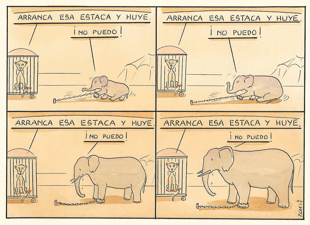 Mi viñeta de hoy viernes 6 de abril de 2018.
Me robaron el alma a golpes desde siempre...nunca pude arrancar la cadena... y ahora que soy mayor y podría tampoco puedo, porque sigo creyendo que no puedo.