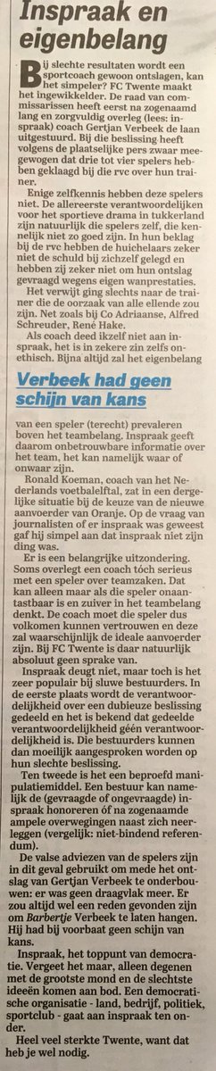 TheodeRooij's tweet photo. #TonBoot deze week in De Telegraaf geïnspireerd door mijn column vorige week in #TwenteSport? @PatLefevere van @quickstepteam levert al jaren het bewijs. Kermiskoers bij #FCTwente https://t.co/VJftMcY2II…/column-van-de-dag/passanten/ https://t.co/KK4FhbJExQ