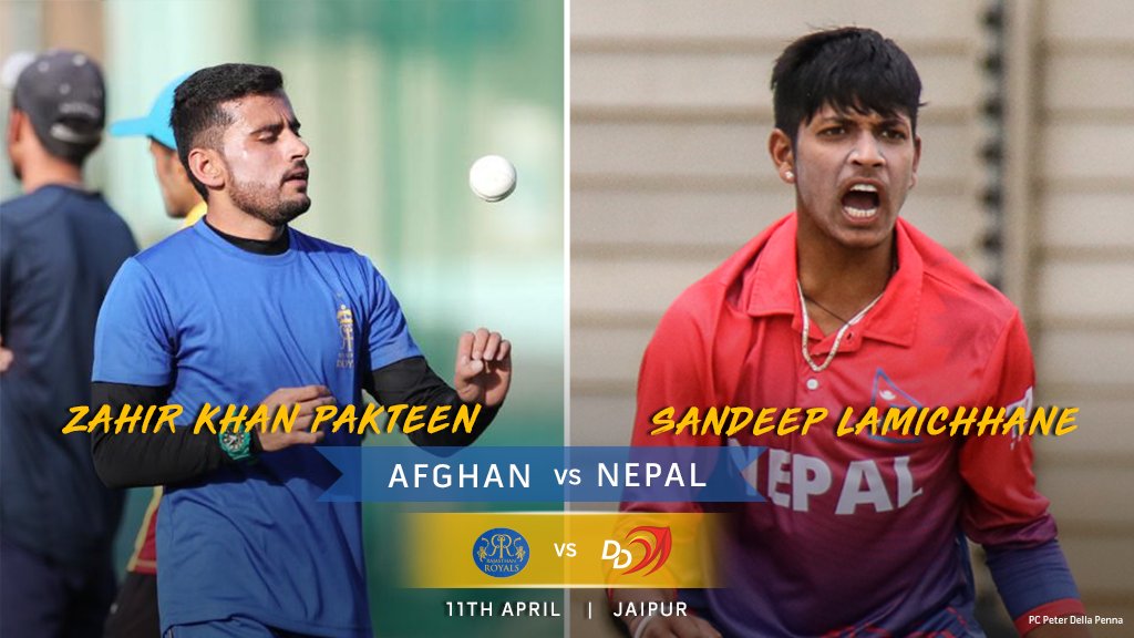 rajasthanroyals's tweet photo. #SMSStadium. First match.
Will you be there to watch Afghan ⚡ Nepal between @ZahirKh77114280 and @IamSandeep25?

Tickets on @bookmyshow:
https://t.co/NgPYaIO24s

#RRvsDD #SMSChalo #HallaBol #IPL2018 @DelhiDaredevils https://t.co/Q3LZYHhRNI
