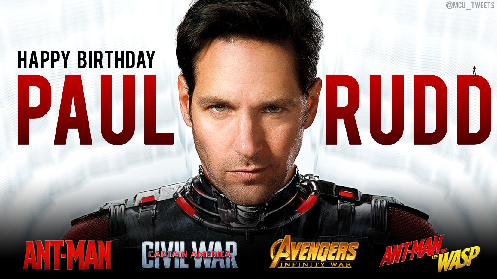 Join us in wishing Ant-Man himself, actor Paul Rudd, a very happy 49th birthday! 