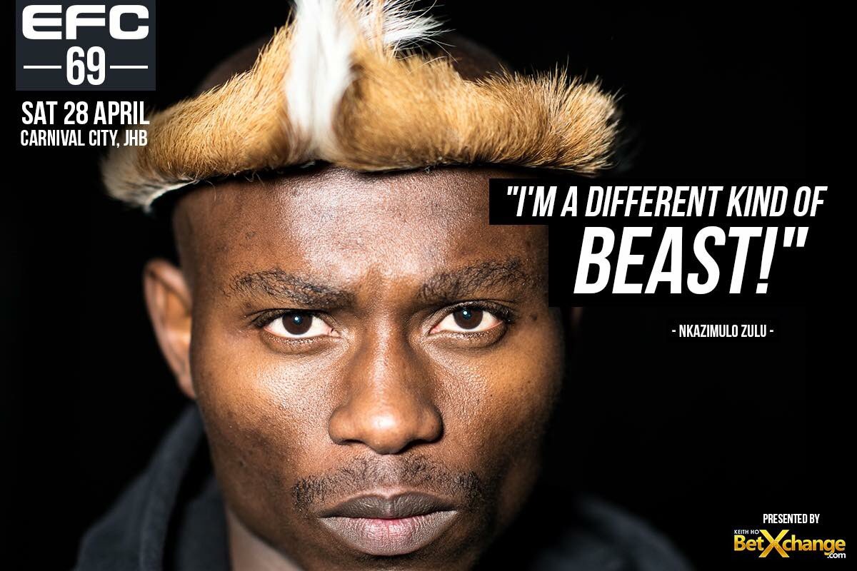 MULTI DIVISION CHAMPION - 88% FINISH RATE 

<a href="/Nkazimulo12Zulu/">KING SHAKA</a> defends the EFC flyweight championship against Angola's <a href="/marino_3k/">Marino Cutendana</a> at #EFC69.