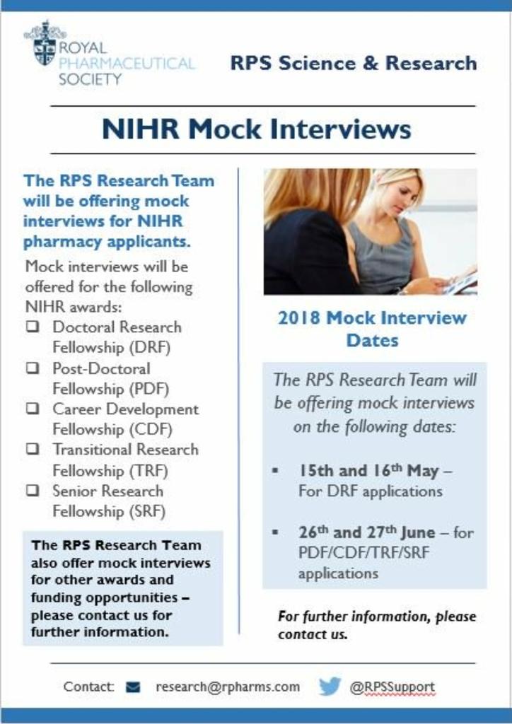 DrHRosado's tweet photo. Calling all #pharmacists applying for @OfficialNIHR #fellowships (or other schemes)

The #Research team @rpharms offers a range of support services, including mock interviews

Get in touch! #pharmacy #innovation #phdchat #phdforum https://t.co/O6h4P87VN5