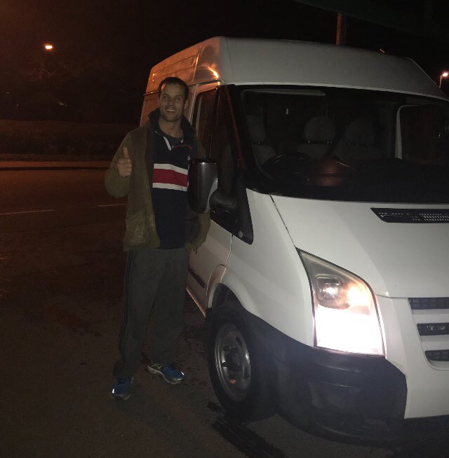 Late evening journey down to Biddeford 🌃 Here’s Tom receiving delivery of his Ford Transit. Thank you for the business and enjoy the van! ☺️ #Vans365