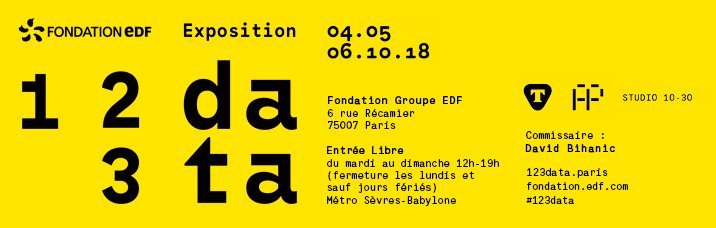 dbihanic's tweet photo. Exposition #123data du 04.05 au 06.10 2018 à la @Fondation_EDF —plus 40 créations exposées donc certaines sont inédites ! #datadesign https://t.co/PppQpHDwoL