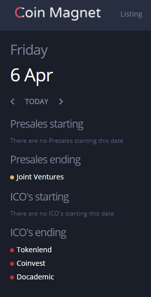 CoinMagnet_io's tweet photo. Today in the ICO world: https://t.co/mrVk2bqrx5