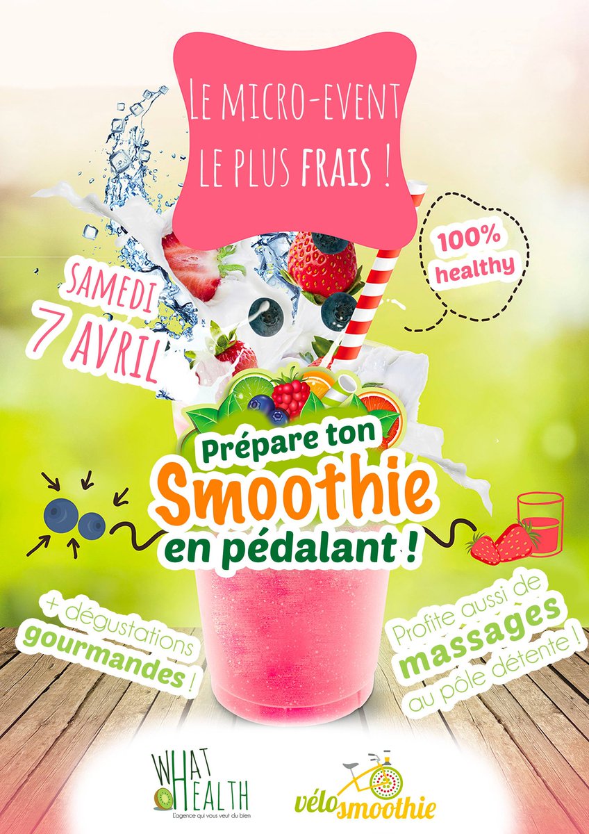WhatHealthEvent's tweet image. Pédaler pour créer son sm🍓🍓thie, une #experience qu'on vous propose de vivre demain à @PPA_Alternance à partir de 13:30 ! 🥝🍌🍊
#microevent