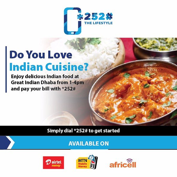 Looking for #friday plot? Then get some Indian food  @greatindiandhaba and pay your bill with *252# .