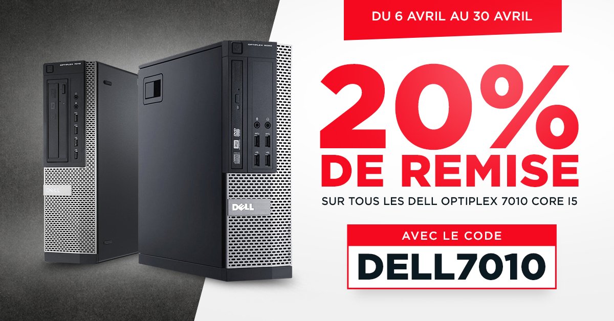 tradediscount's tweet photo. Grand #déstockage de printemps sur le très polyvalent et robuste Dell Optiplex 7010 core i5 ! 

🔥 20% DE REMISE 🔥 avec le code #promo DELL7010

➡️ https://t.co/3YWxiYaQqa https://t.co/gWvI1izAiy
