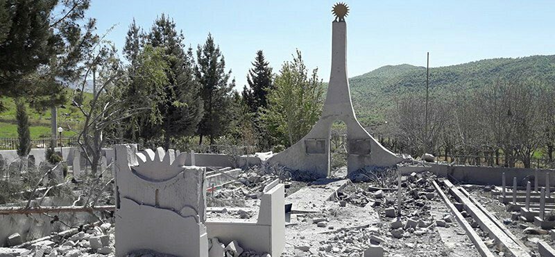Afrinnoattack's tweet photo. @BlindNewsGirl They bombarded not only homes but also cemeteries recently, #TurkishWarCrimes #looterandloserturkisharmy #erdogan_massacre_afrin #DefendAfrin https://t.co/tZPsH0Kvz3