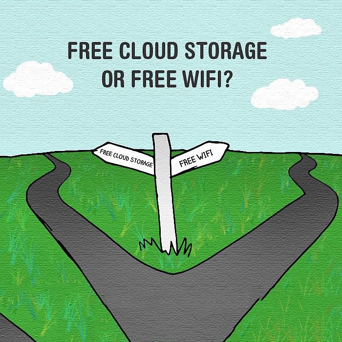 AmbraneIndia's tweet image. Where would you rather go? Free Wifi or Free cloud storage? #FridayTech
