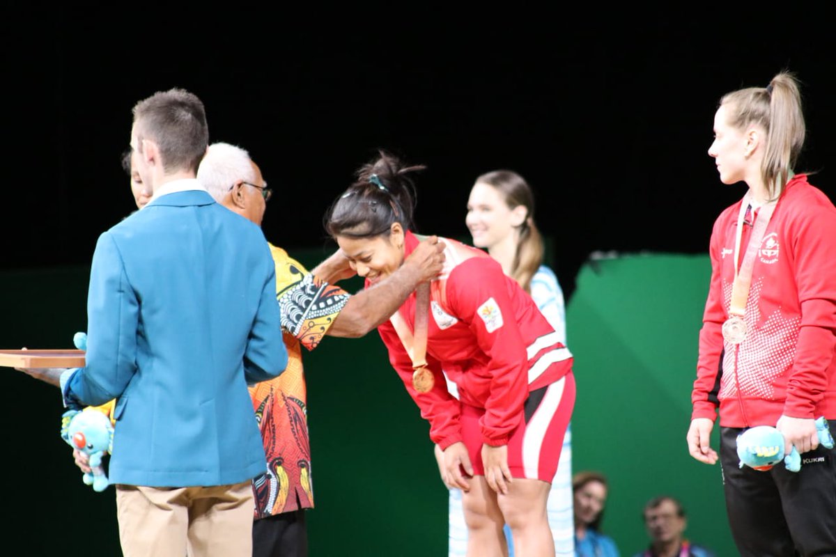 Official_ASIDM's tweet photo. The second Gold for India! Congratulations to K Sanjita Chanu on winning the Gold Medal in the Women’s 53 kg weightlifting event. The nation is overjoyed by this exemplary performance #GC2018  @GC2018 https://t.co/bdFqoWUaJP