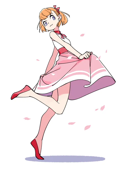 お題箱:耳掛けボブの春っぽい服の女の子 