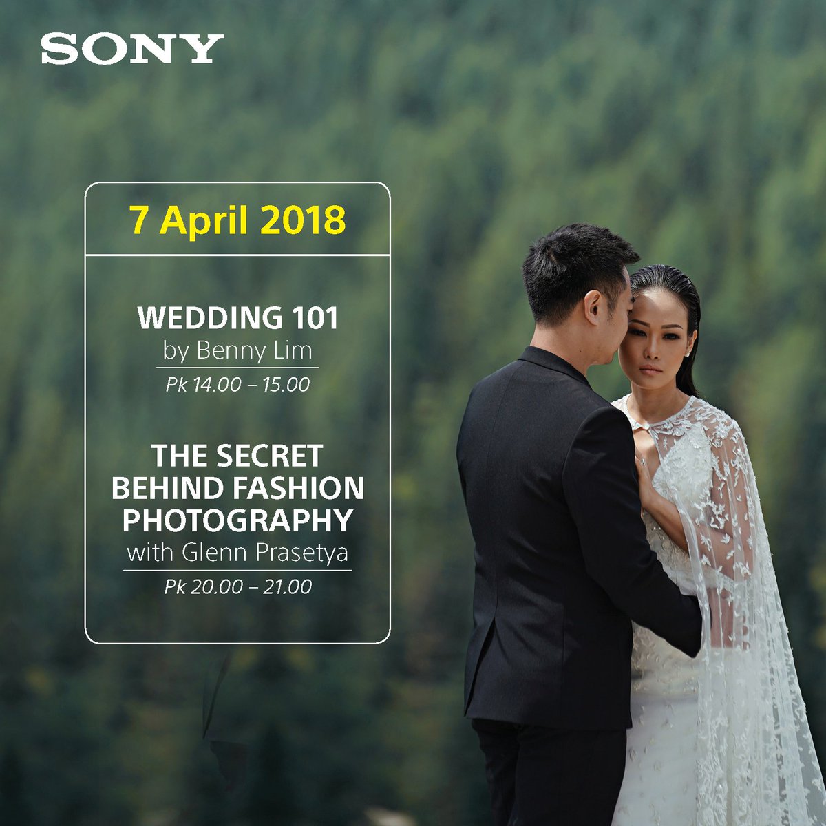 SonyIndonesia's tweet photo. Ikuti talk show dan diskusi seputar fotografi bersama Alpha Professional Photographer @BennyLims, @GlennPrasetya, @DanielTjongari dan Alpha Guru Antonius Widjaya, 7 - 8 April 2018 di Void Atrium Ground Floor, @CiputraWorldSBY

Full-Frame. Mirrorless. #EverythingYouNeed. https://t.co/ElfvwygtQk