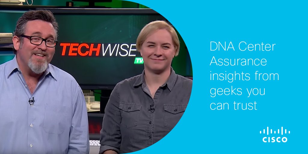CiscoNetworking's tweet photo. Watch this episode of #TechWiseTV to learn more about #Cisco DNA Center Assurance which can help eliminate as much as 43% of time spent troubleshooting. https://t.co/TomN5XYuGA https://t.co/jJWBUICBkE