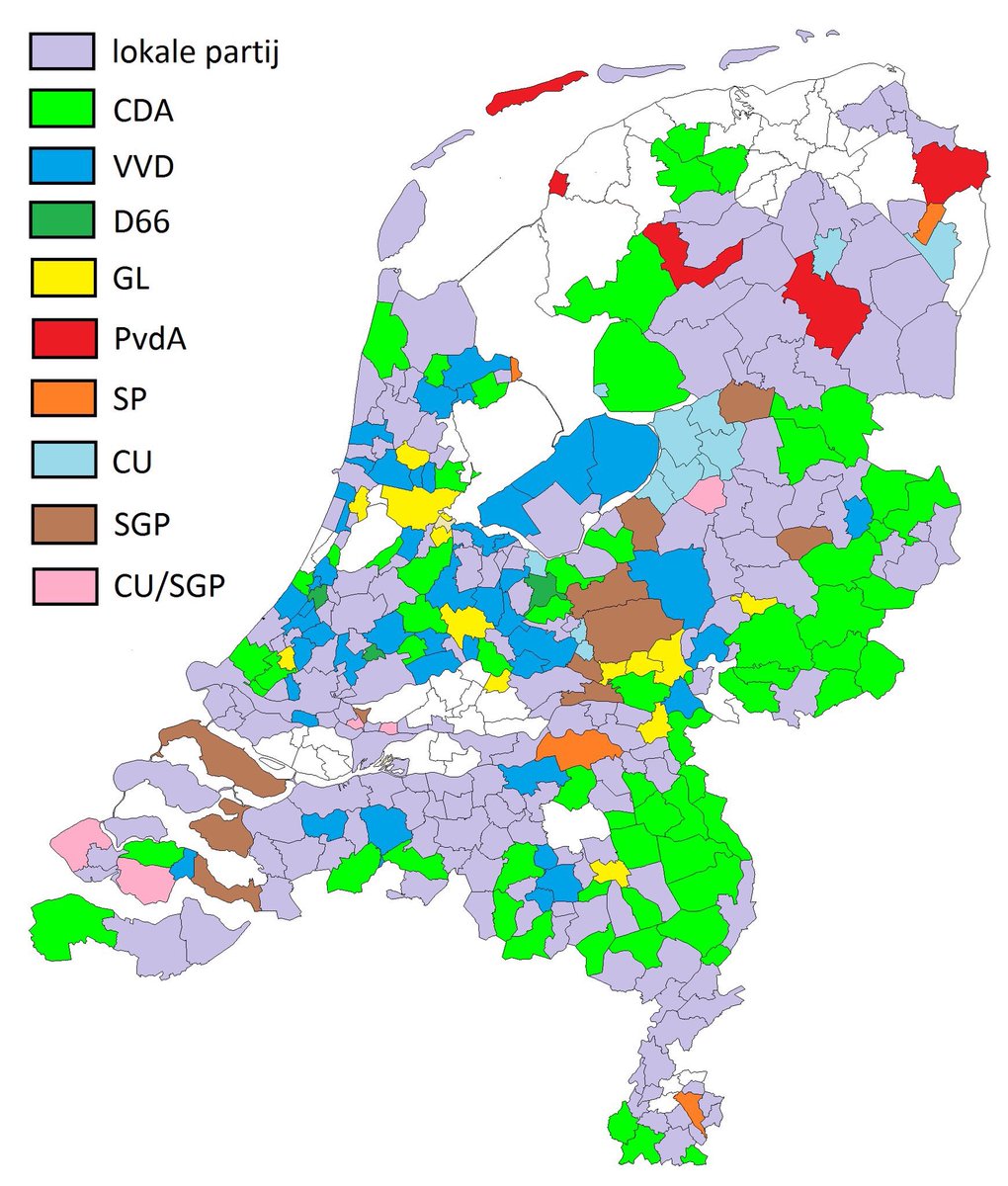 AnnieVisschers's tweet photo. Grootste partij bij de raadsverkiezingen
Eerste foto 2018, lokale partij lila
Tweede 2014, lokale partij geel
Van @Jossedevoogd https://t.co/xzrKjDO8Fi
