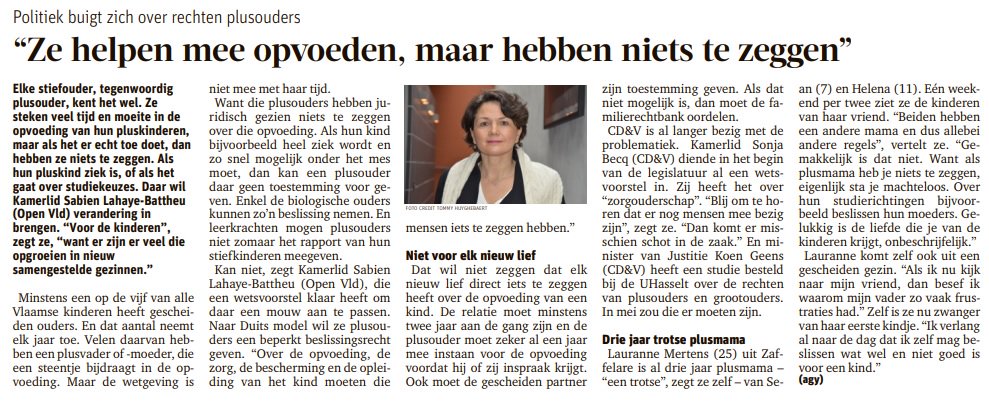 SBattheu's tweet photo. Met mijn wetsvoorstel krijgen plusouders een (beperkt) medebeslissingsrecht over de opvoeding, zorg, bescherming en opleiding van minderjarige kinderen (naar Duits model). Het voorstel verzoent de belangen en rechten van de beide juridische ouders, de plusouder en het kind. https://t.co/OTiDn7T0BN