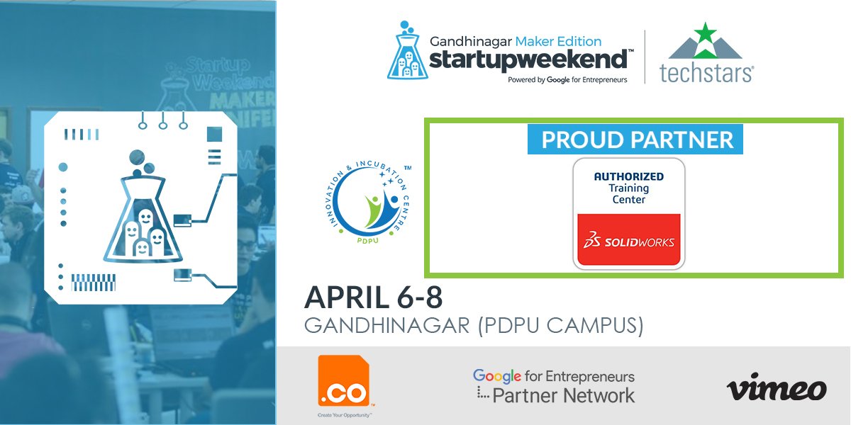 iicpdeu's tweet photo. Techstars Startup Weekend Gandhinagar 2018 proudly announce SOLID WORKS as our prototype partner.
We express our special gratitude for being a part of the event.

REGISTER NOW :
https://t.co/GYTMSSIXk4

#SWG18 
#techstars
#googleforentrepreneurs
#SWGmakeredition
#startup https://t.co/o40IvEJe4c