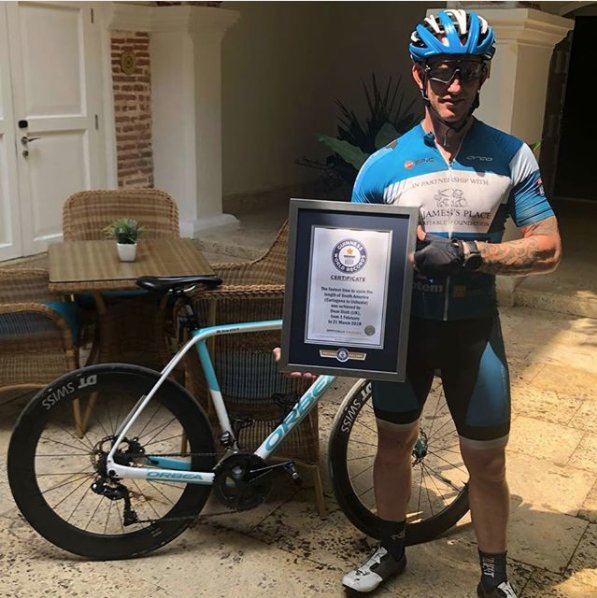 heads_together's tweet photo. .@Dean_deanstott is giving us that #FridayFeeling. He's completed over 8,000 miles of his 14,000 mile cycling challenge from Argentina to Alaska (and broken a world record in the process!) 🚴🏼🎉 https://t.co/pbJxbMOQ0s