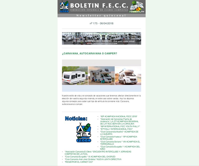 ENCARAVANA's tweet photo. Actualidad en la FECC y noticias de #camping #autocaravana #caravana #camper en la Newsletter FECC-ENCARAVANA nº 175 https://t.co/rM30tMTaPY https://t.co/9A01CsmYIk