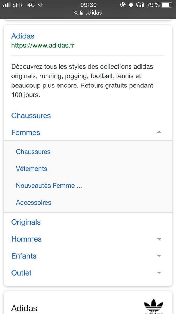 AhoefaA's tweet photo. Sitelinks en mode menu déroulant dans les SERP Google. Test ou évolution? https://t.co/mzrYwUxCN6