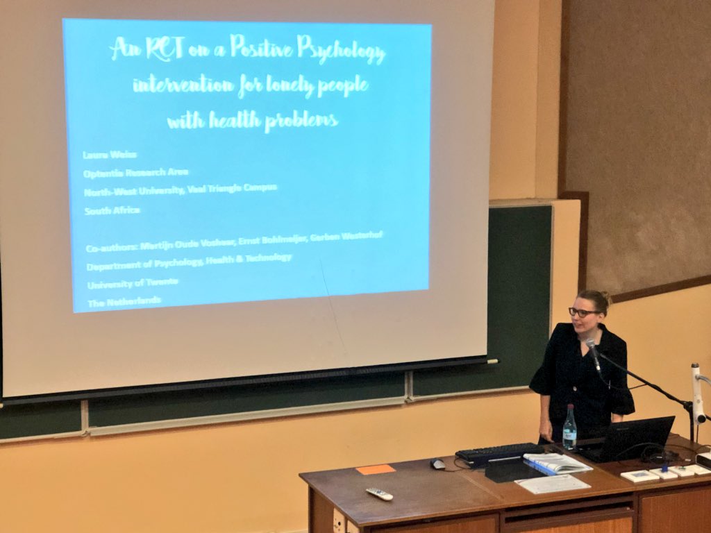 _christiaanb_'s tweet photo. Dr @LauraWe27422837 from #NWUVaal presenting interesting research conducted in the Netherlands on RCT for lonely people with health problems #APPC2018 #RCT #intervention #Potchefstroom #MyNWU @Optentia https://t.co/JOFGGA4JVV